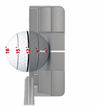 12 foot putt — putter face at equator