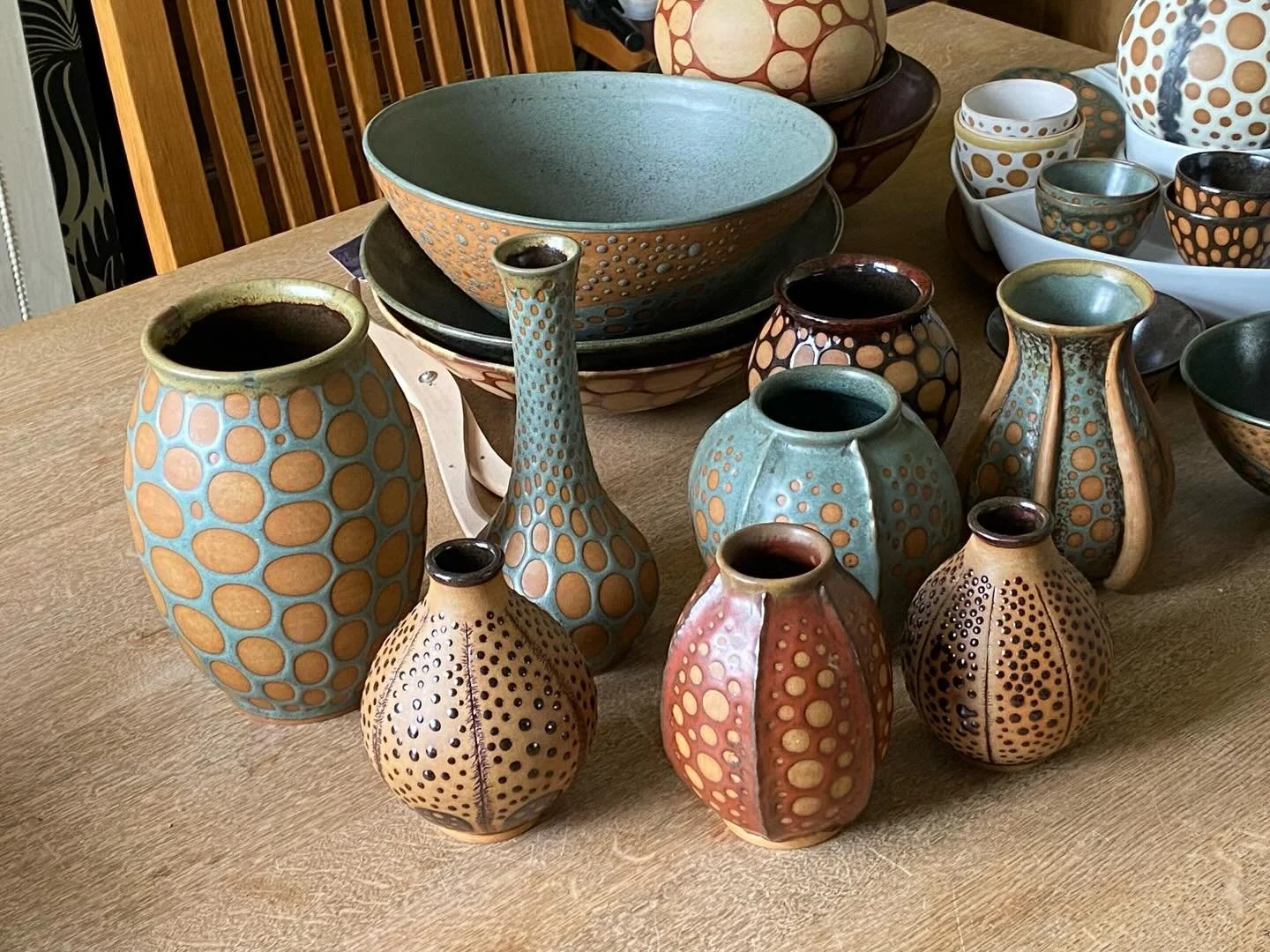 The dining table is where I do lots of the finishing work on my pots (especially in the winter), listening to the radio.  Over the past week I&rsquo;ve been using it for something new to me - handbuilding - to create a masterpiece for the Potfest com