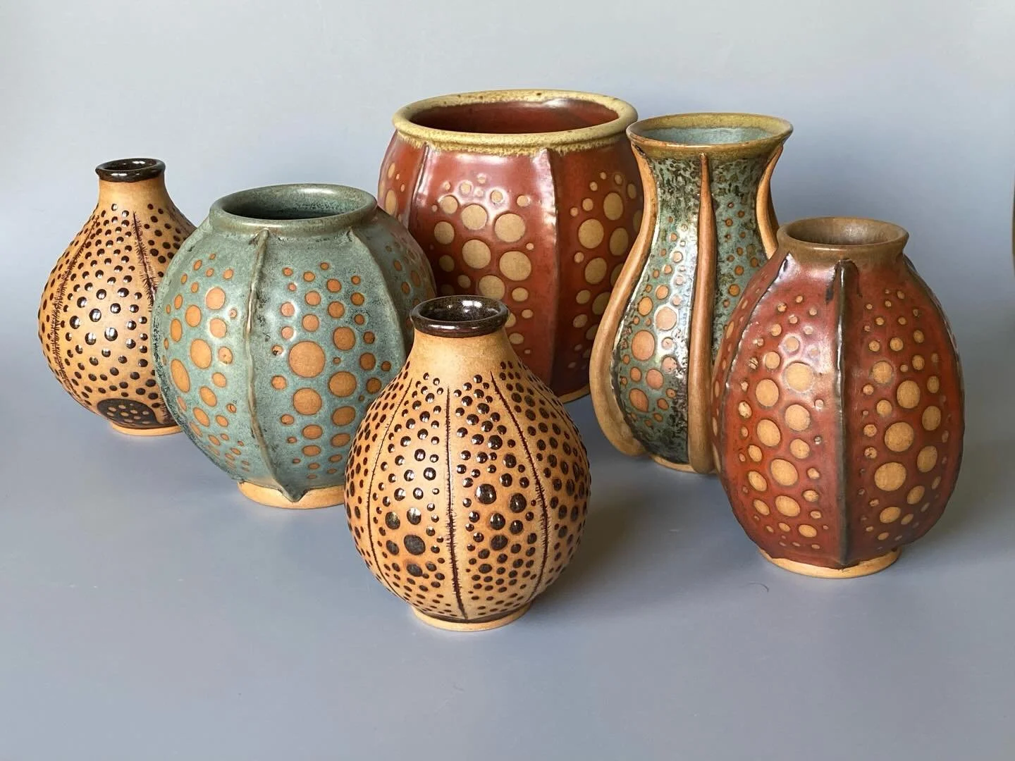 A crop of organic and pod like forms ready for @potfest Southeast at Glynde Place.  I&rsquo;m now busy finishing bowls and mugs to take - and grappling with how to glaze my Dracula competition piece.  I&rsquo;ll post progress with that soon &hellip; 