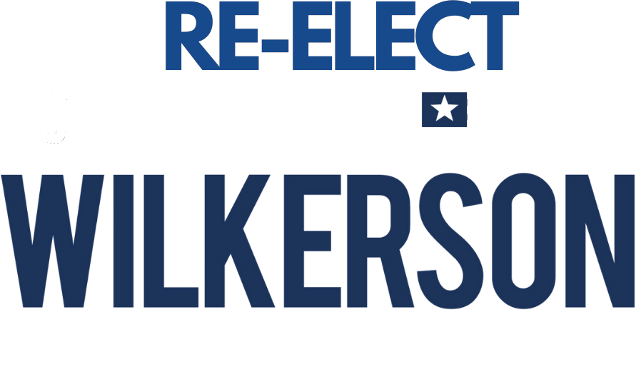 Campaign sign supporting re-election of Jennifer Wilkerson for Circuit Court Clerk.