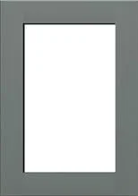 Empty e-reader or tablet with a gray frame and black border, turned on with a blank white screen.