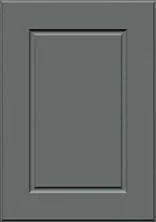 Gray cabinet door with a raised rectangular panel