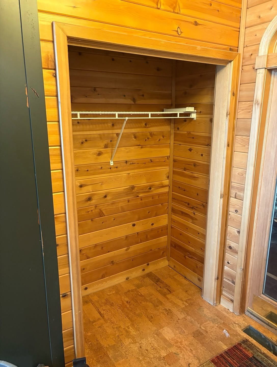 Second view of custom pantry cabinetry and open storage shelves in Spicer