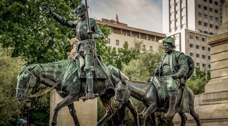 D. Quixote de La Mancha e o seu amigo Sancho Pança