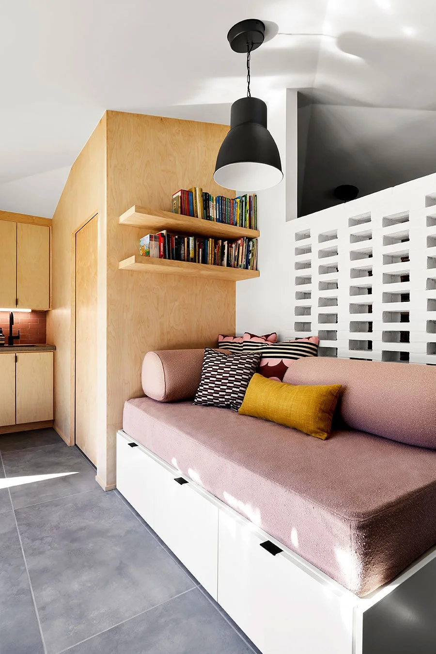 upholstered seating and pillows