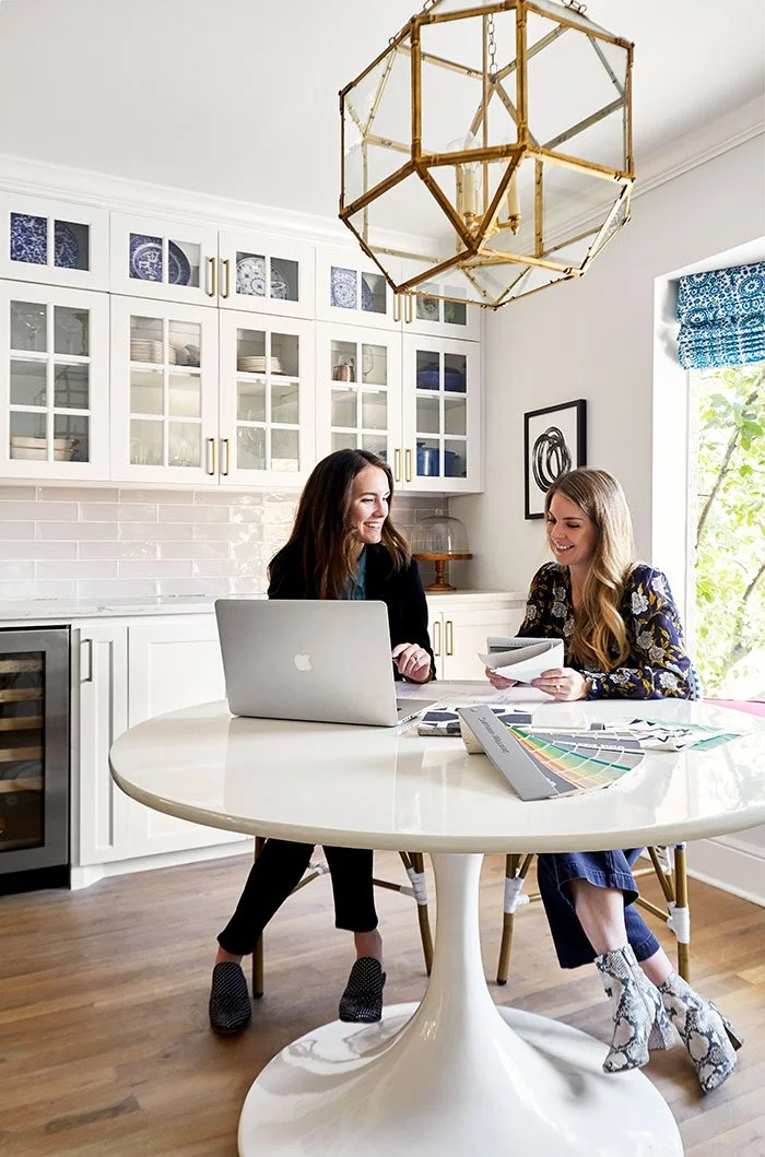 whitney perry consulting with interior design client
