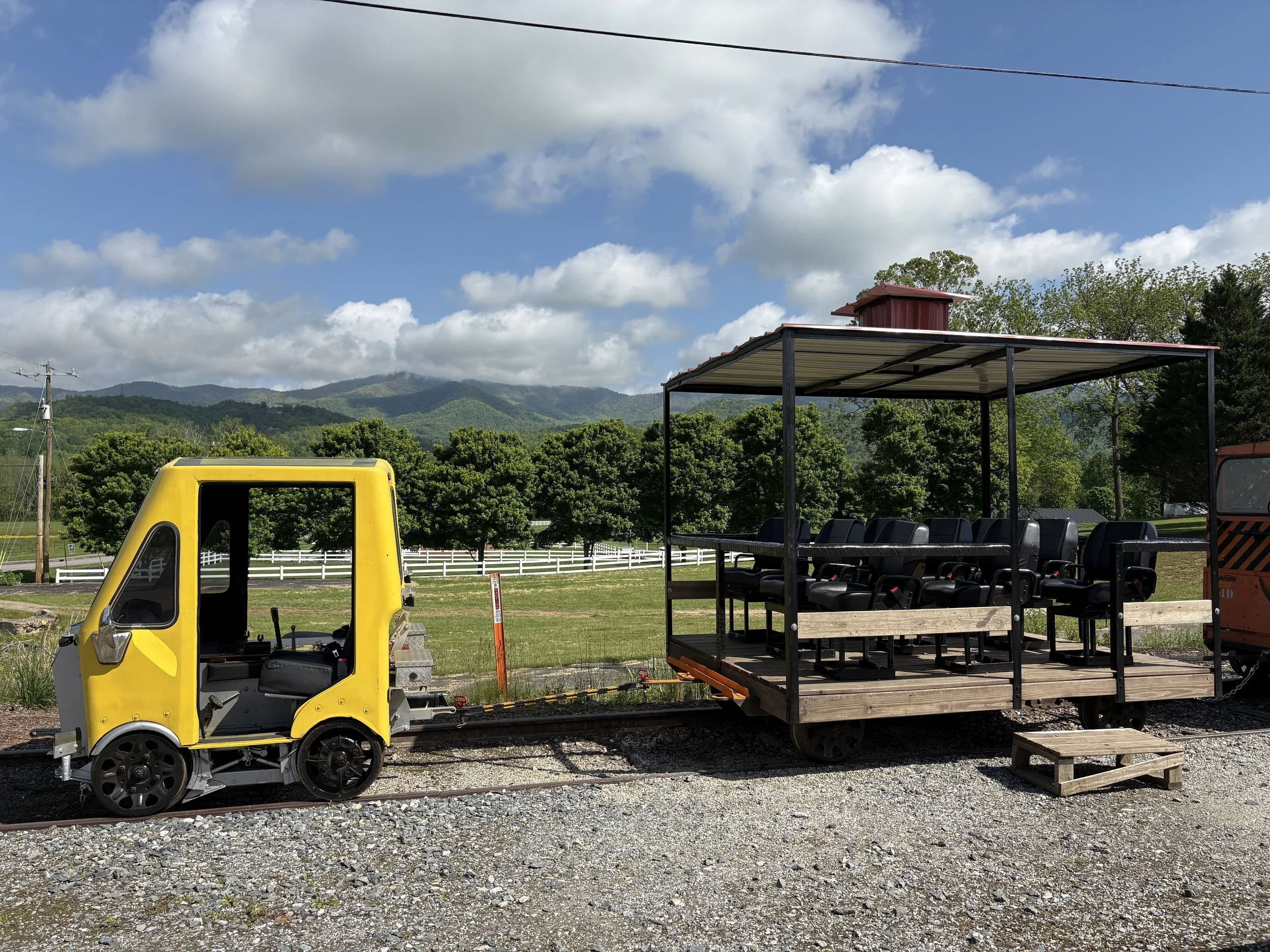 Passenger cart at Andrews Valley Rail Tours