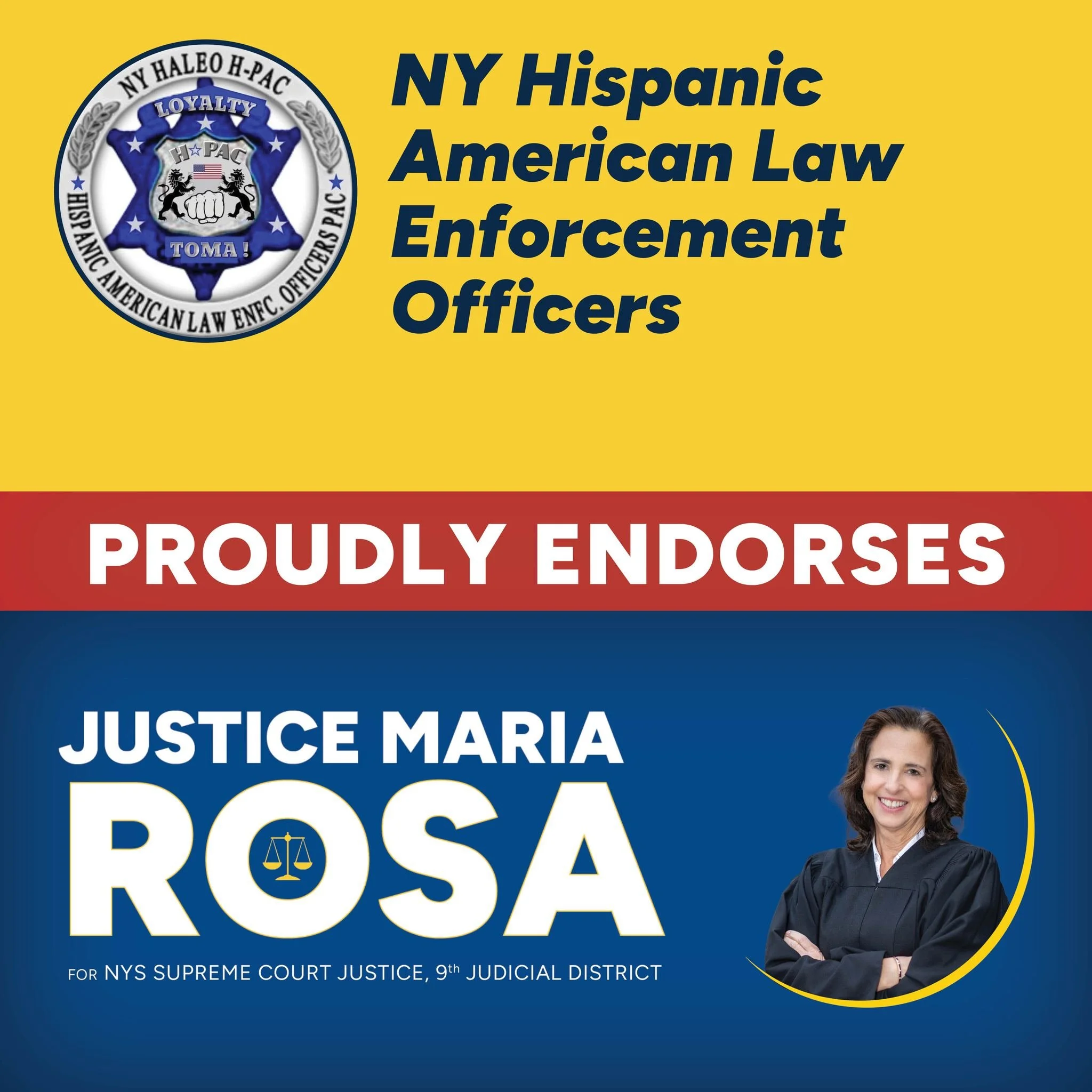 ENDORSEMENT ALERT! 🚨🚨

Many thanks to Sergeant Hector Lopez and the entire team at NY Hispanic American Law Enforcement Officers for this fantastic show of support! We appreciate the very important work you do to keep our communities safe every day