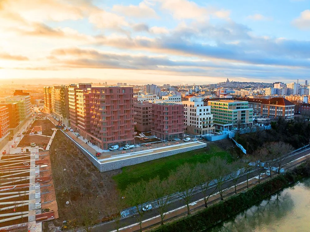 Vue aérienne drone Paris immobilier réglementation CATS