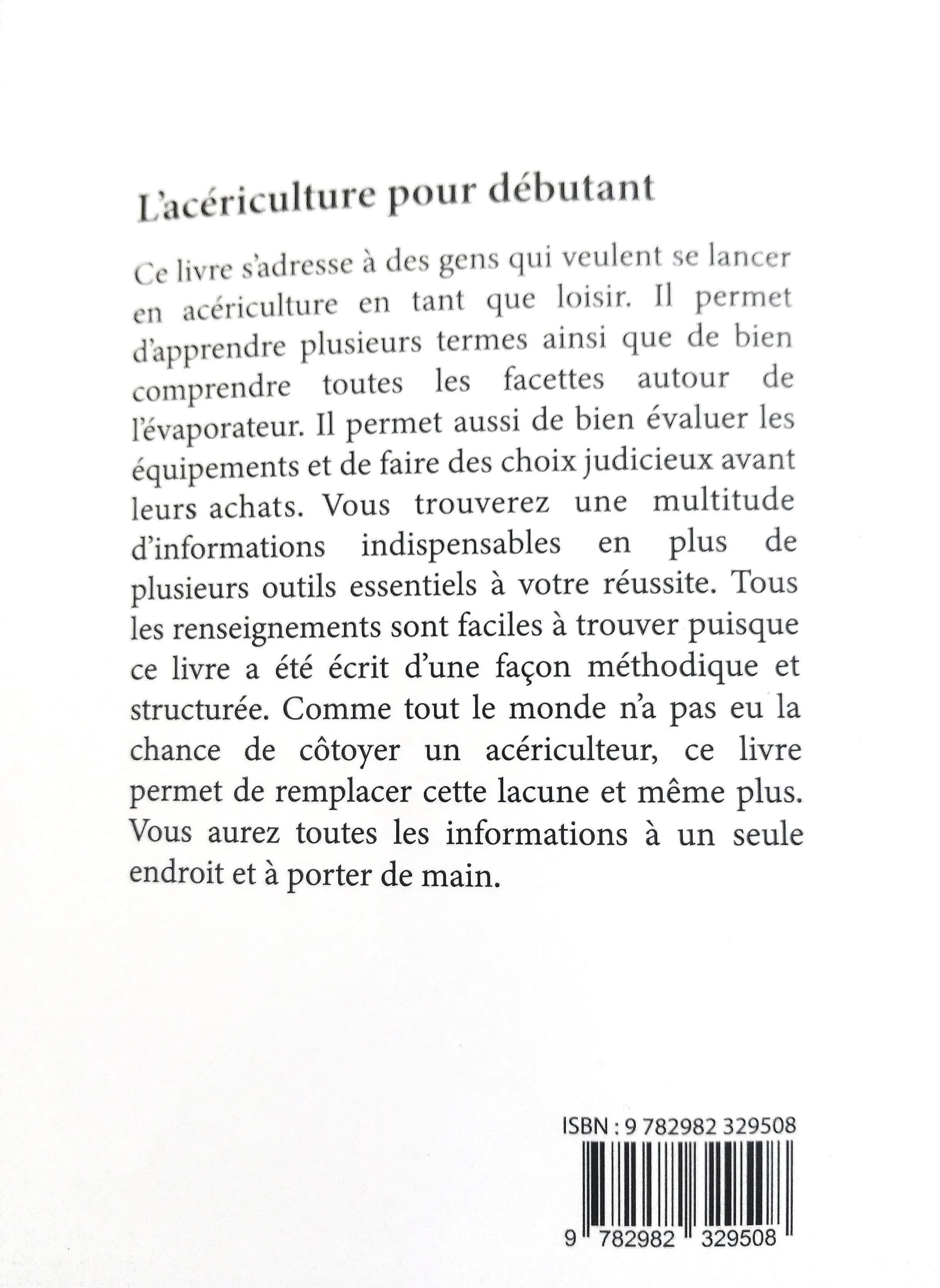 Page de couverture d'un livre intitulé "L’agriculture pour débutant" avec description en français sur l'apprentissage de l'agriculture en loisirs.
