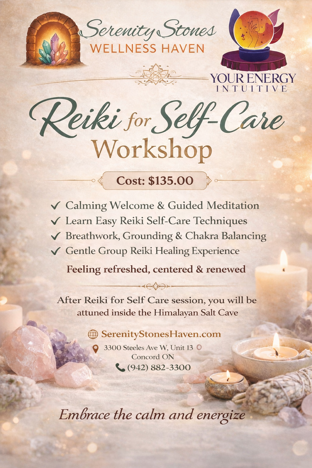 Reiki Self Care + Himalayan Salt Cave Experience