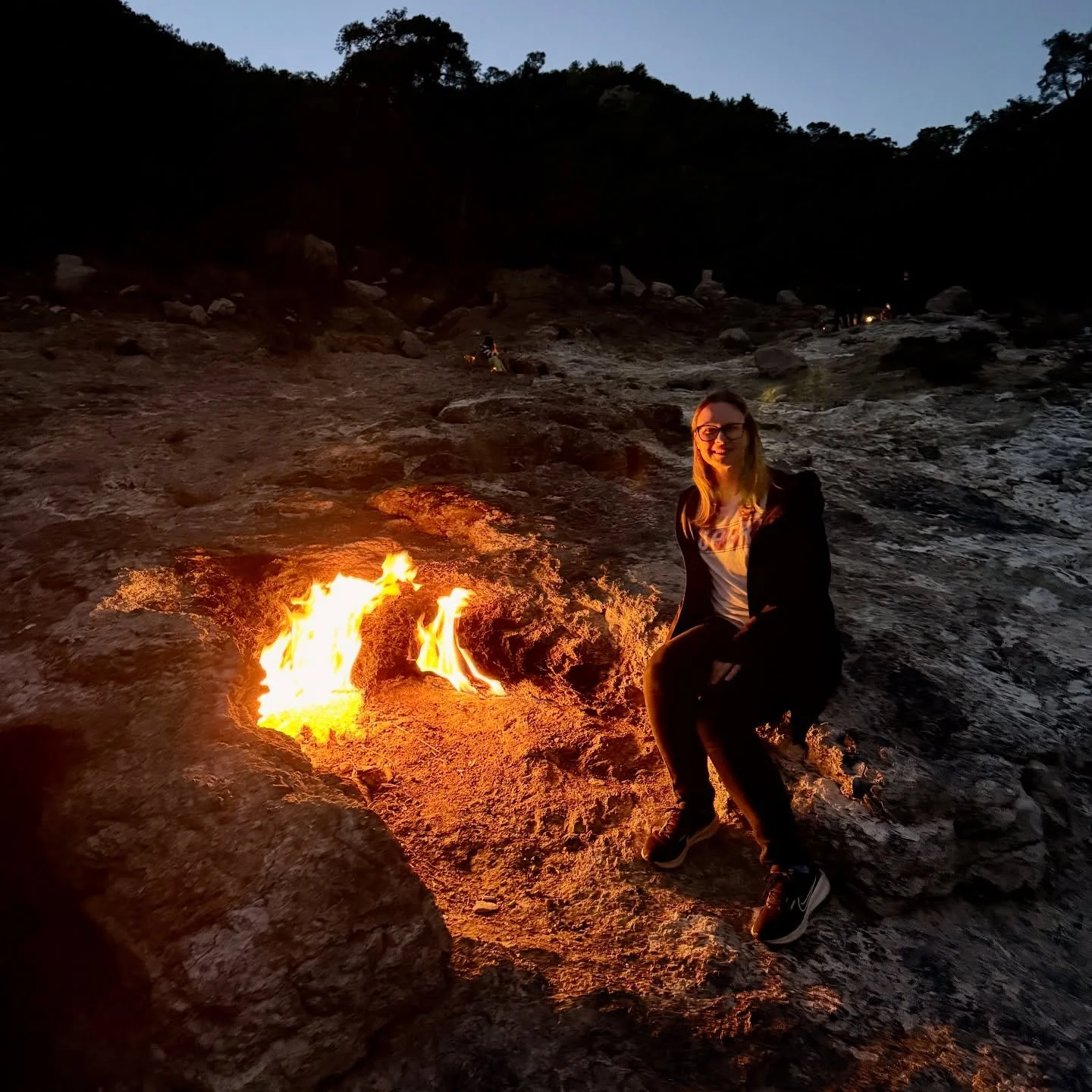Tucked out the back of a tiny town near the coast by Antalya, up a very steep 1km climb is an area of the mountain that emits natural gases which burn continuously, Yanartaş Chimaera. Climbing up as the sun was setting to see if the fires better made