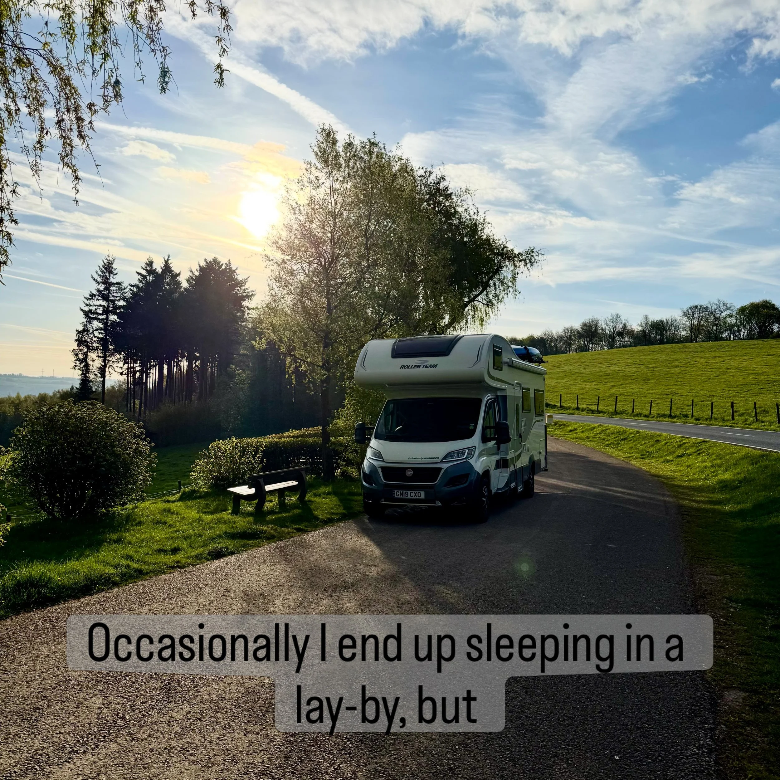 Yes it&rsquo;s true I do sleep in the odd lay-by occasionally, but 99% of the time it&rsquo;s because of its proximity to something I want to see/do. 

This one had views across the hills of Ch&acirc;teau de Bourscheid in Luxembourg. 

#motorhomeadve