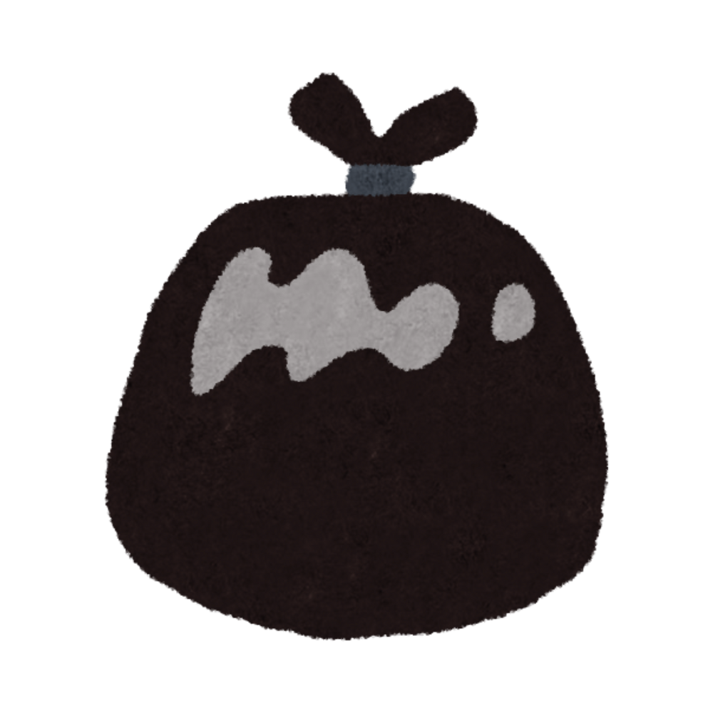 A black cartoon-style money bag with a gray dollar sign and a gray tie, tied with a gray string at the top.