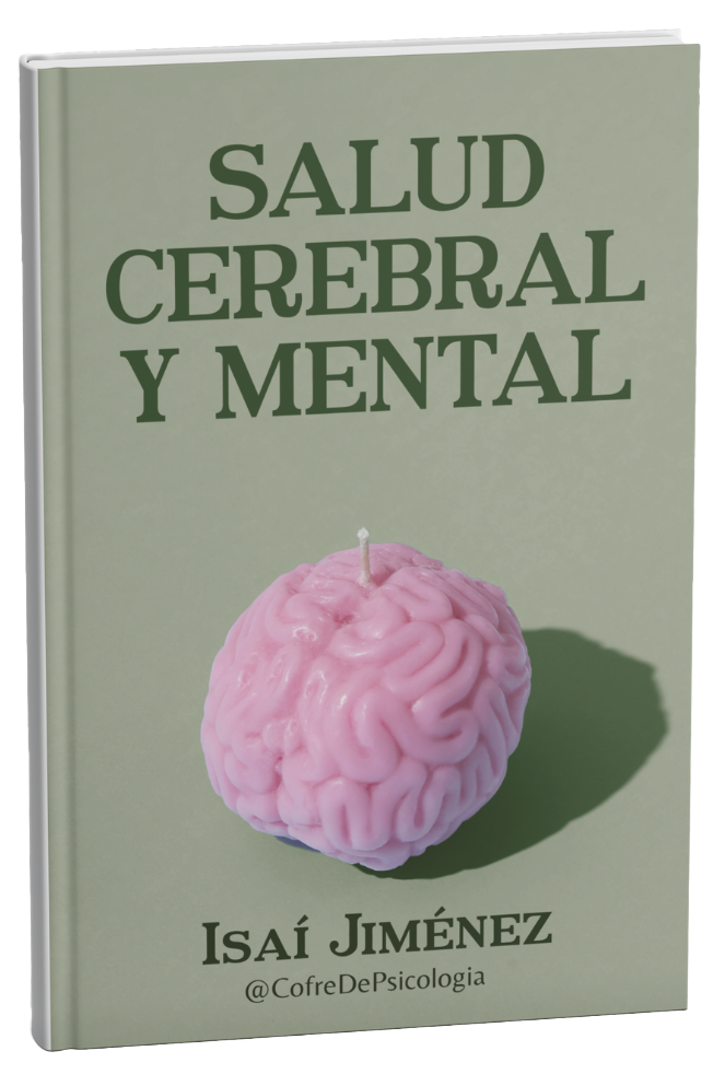 Libro titulado 'Salud Cerebral y Mental' de Isaí Jiménez, con una portada que muestra una vela en forma de cerebro rosado.