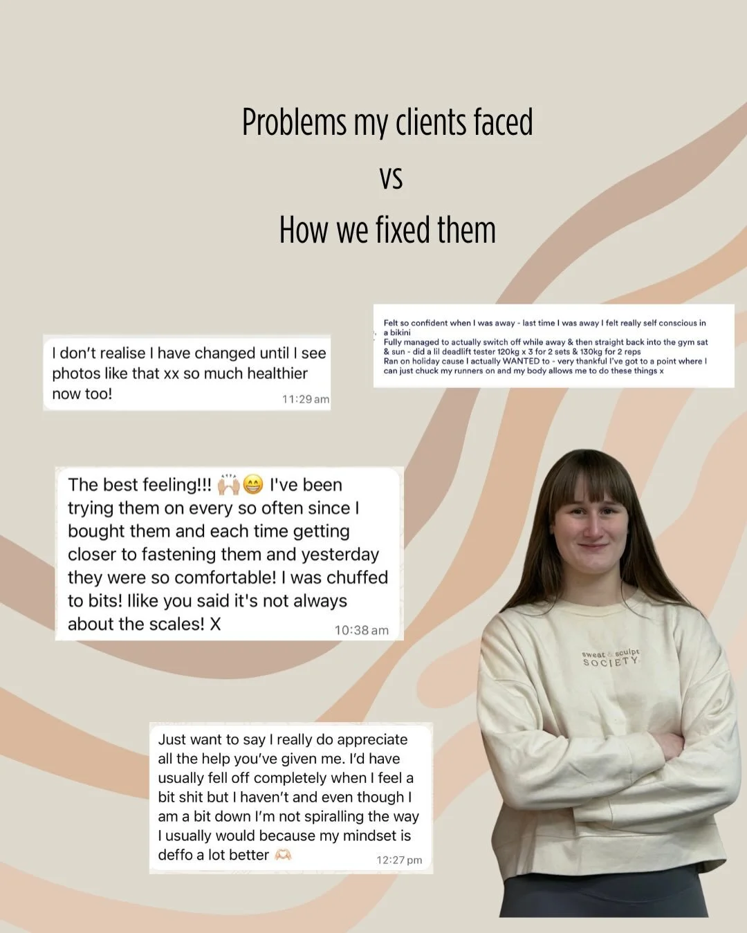 Problems my clients faced vs how we fixed them (together) 

Some of these problems might sound very familiar because they&rsquo;re incredibly common, and honestly, I see them all the time.

Whether it&rsquo;s overtraining while undereating, feeling s