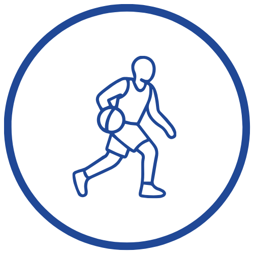 Icon of a person lifting a dumbbell.