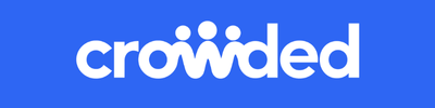 Crowded logo in white text on a blue background.