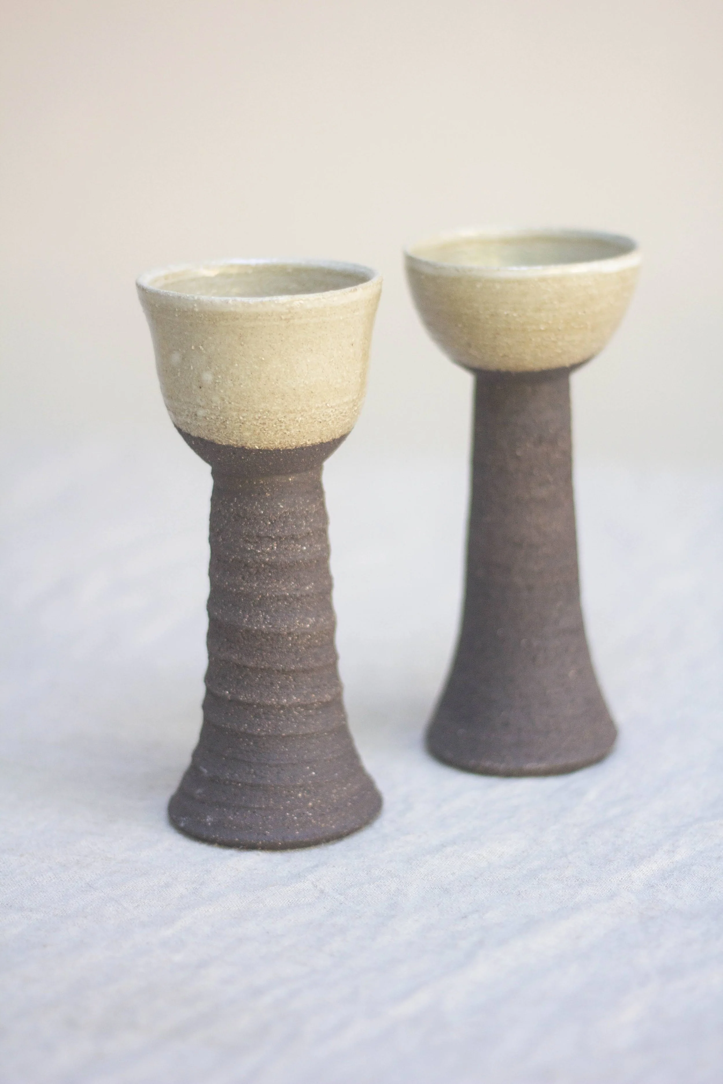 Verres à vin en grès noir - Empreinte
