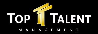Logo for Top Talent Management featuring a gold number one and the words 'Top Talent Management' in white text.