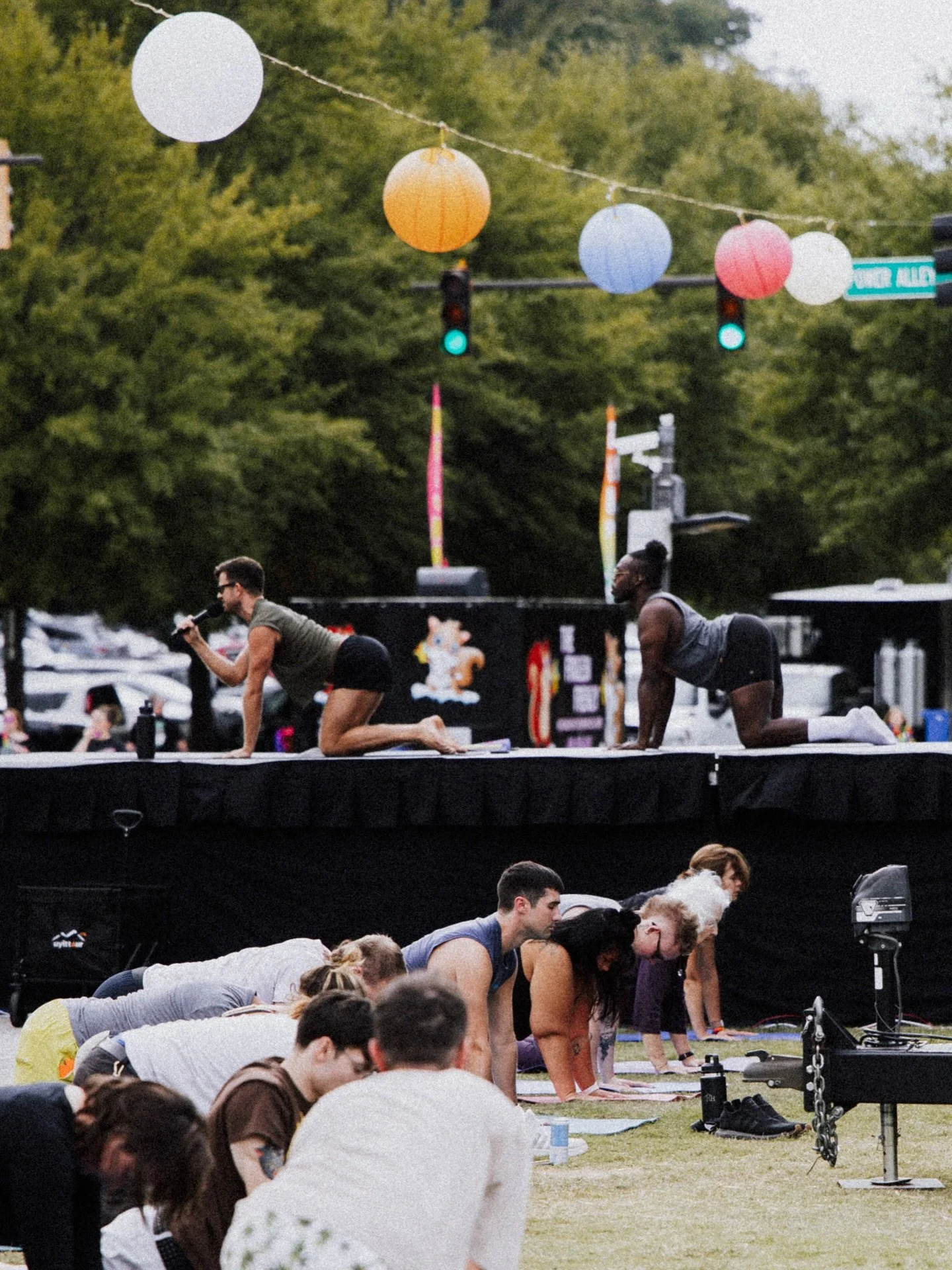 HAUS of Flow at @chattpride was one for the books! Yoga by @deb_and_flow &amp; @jimonalimb , music by @rickyleveron , and a sea of beautiful queer friends &amp; allies. Thank you for allowing us to be part of such a special day in our community- we a