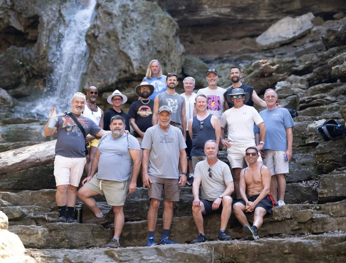 I had the great pleasure of leading 21 gay men (not all pictured) through an immersive weekend of yoga, hiking, and connection at @bluemooncampground for the Spring Equinox. It&rsquo;s an honor to share my passions with people near and far, and to be