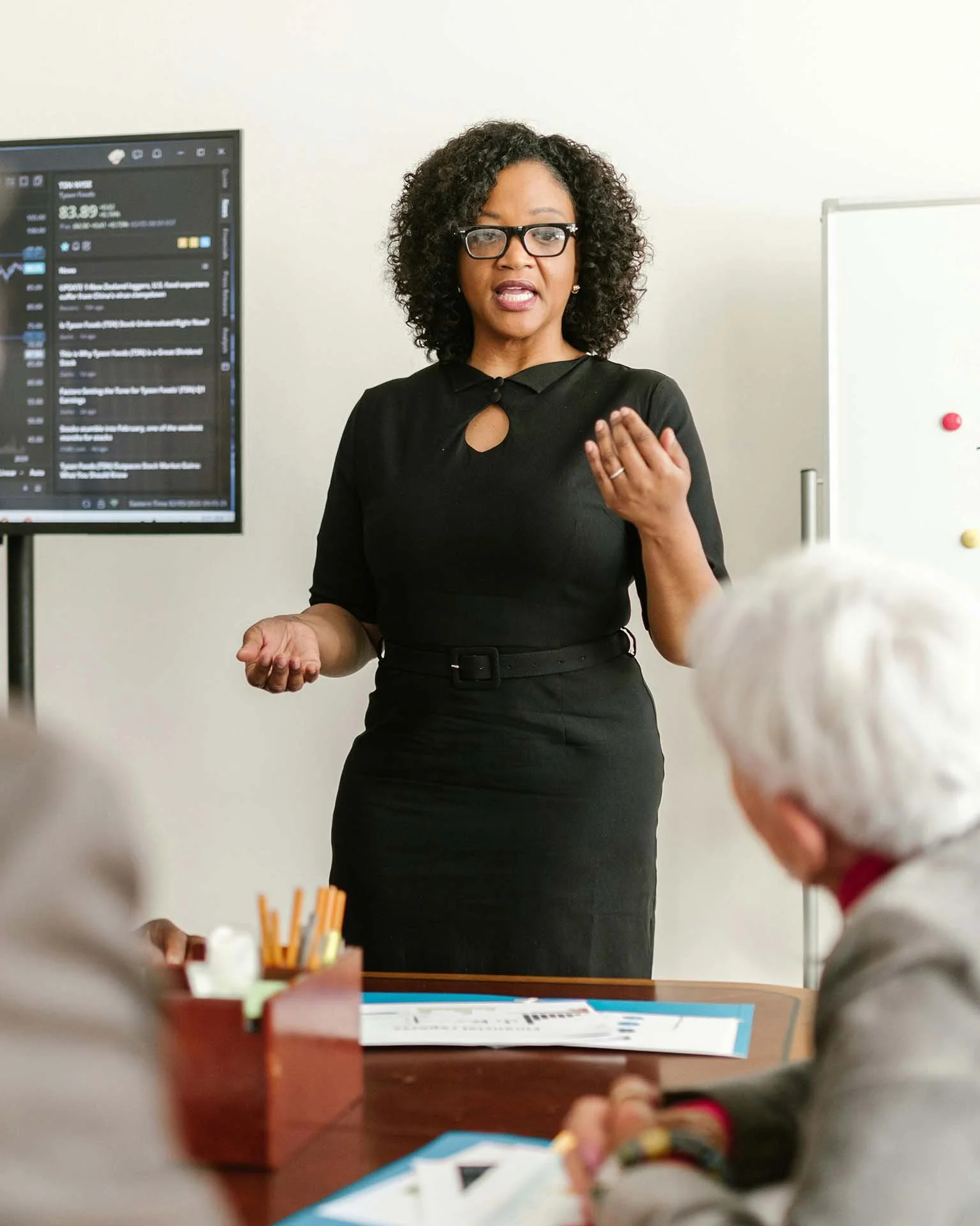 GTM leader briefing her team on executive engagement strategy for a key Fortune 500 account.