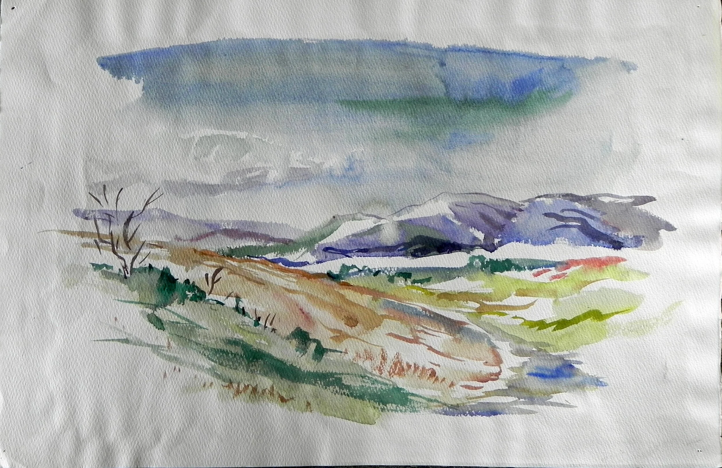 Watercolor. 15 x 22 ¾”