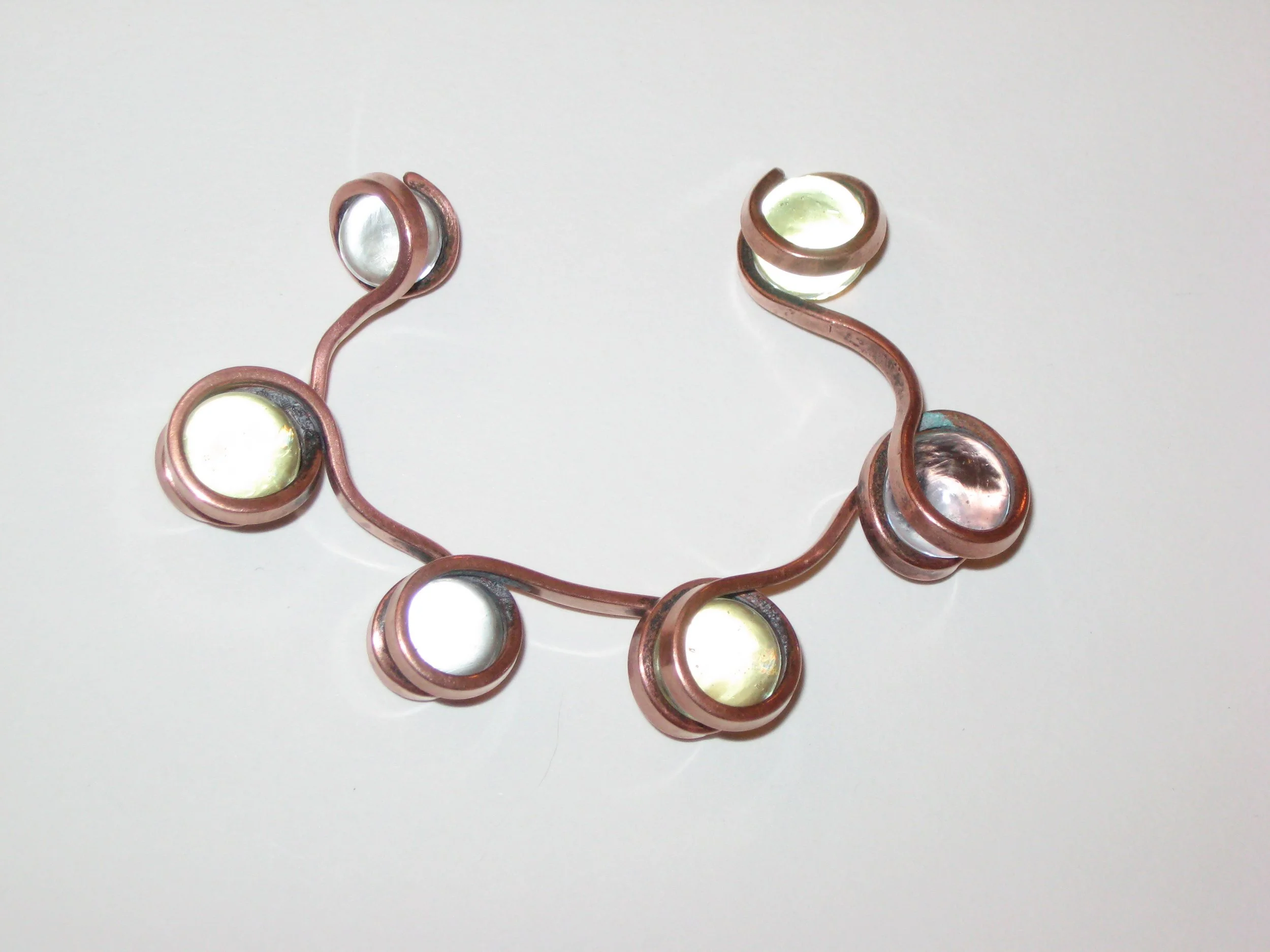 Copper and crystal bracelet