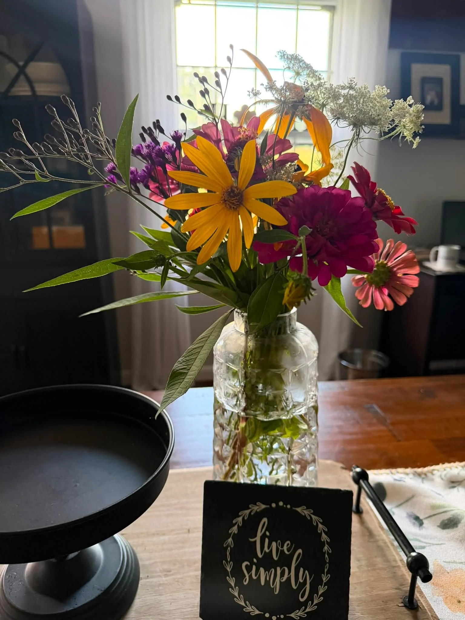 Fresh picked flowers from around the property 💕