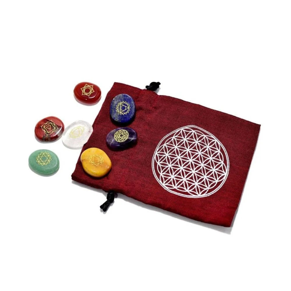 Engraved Crystal Chakra Set
