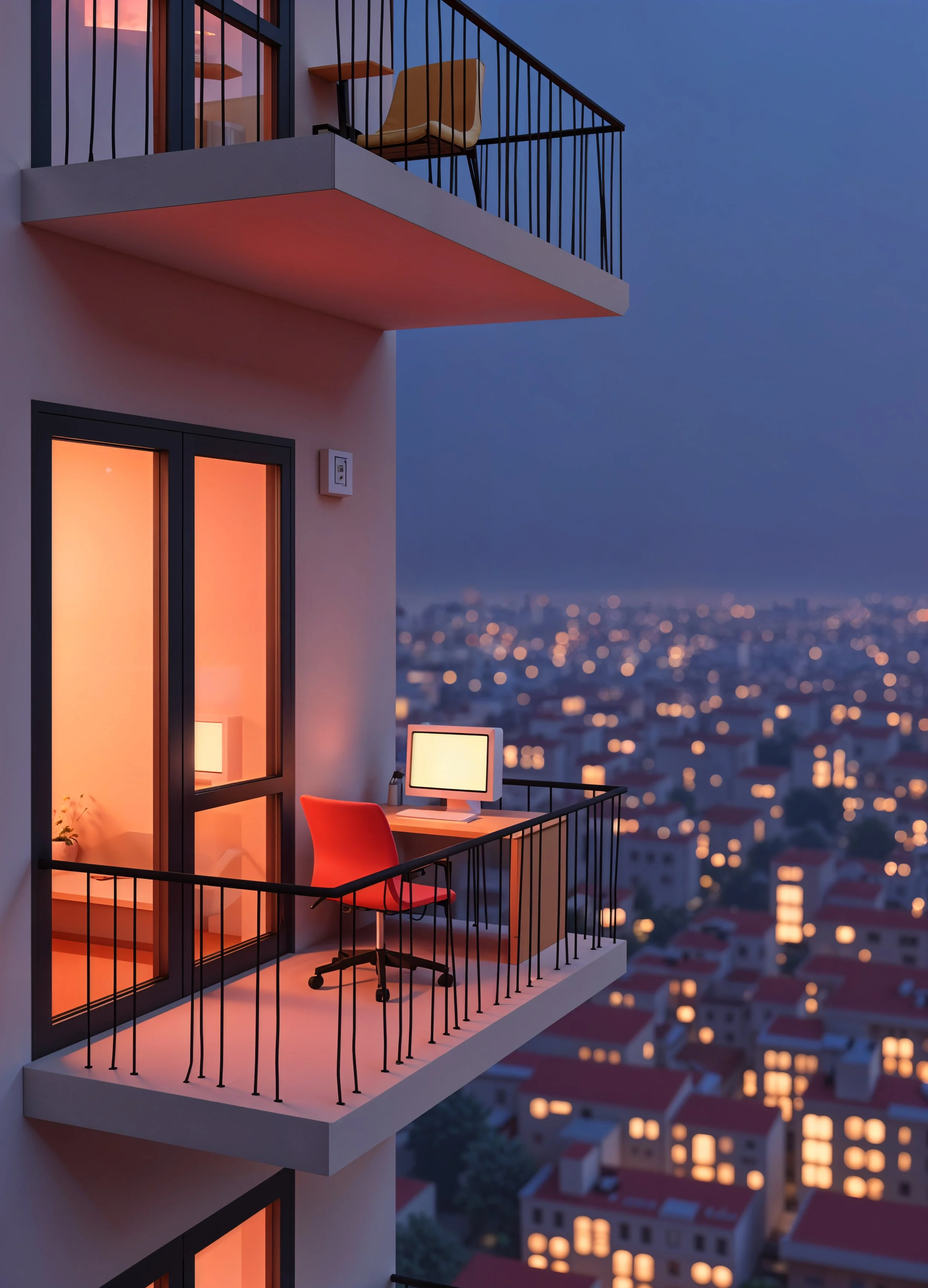 Balconies in the evening