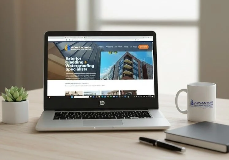 computer with new abs website open