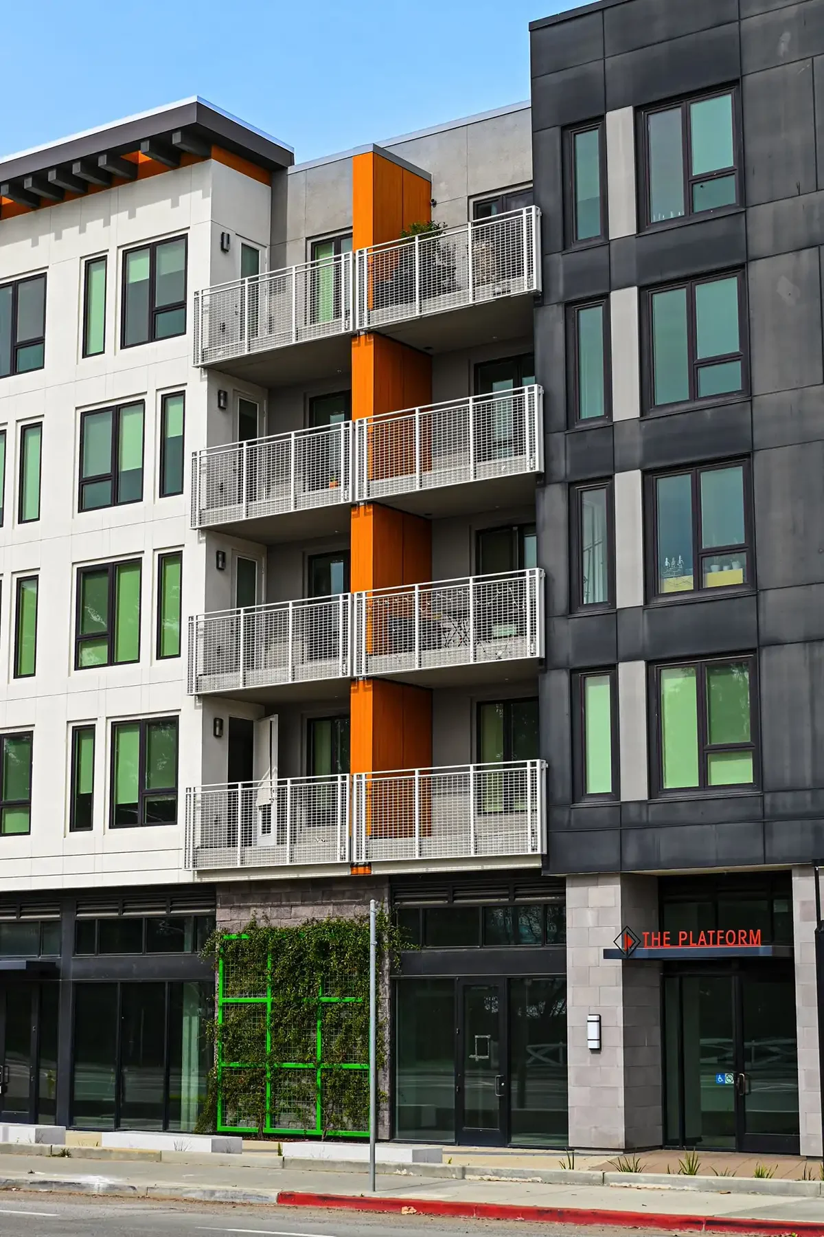 platform apartments balconies from street