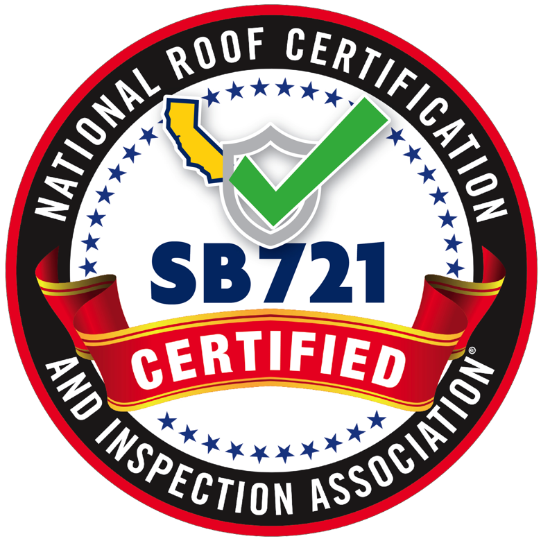 sb721 certified by the national roof certification and inspection association