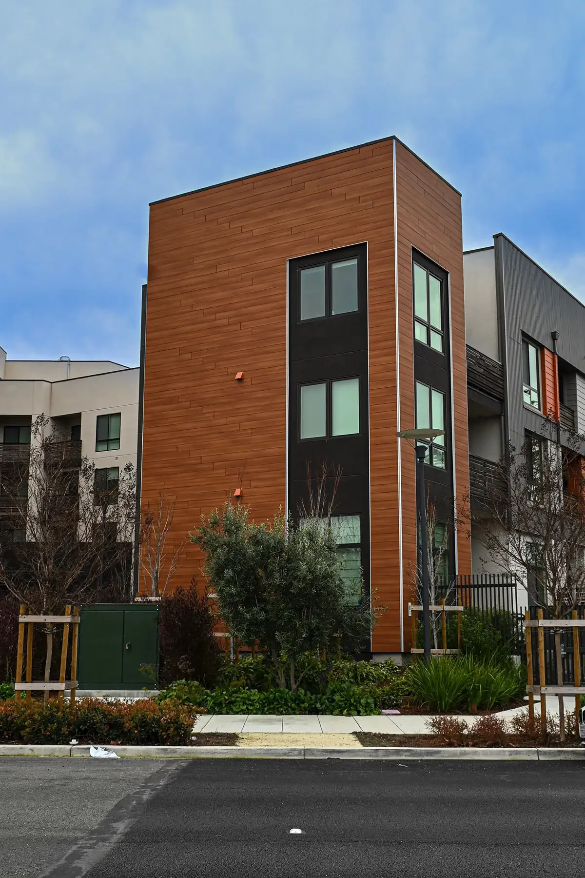 brown section from across street