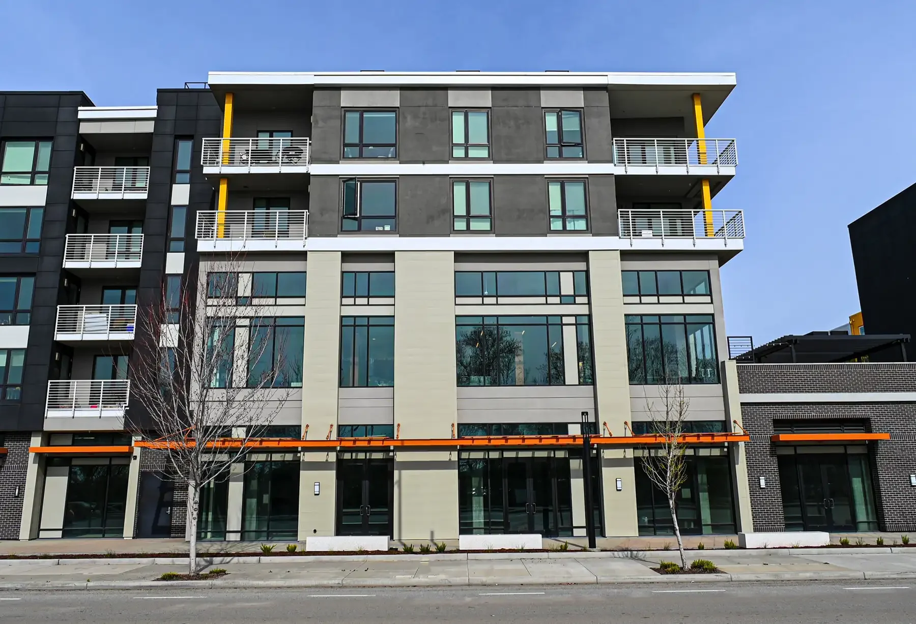 platform apartments from across street