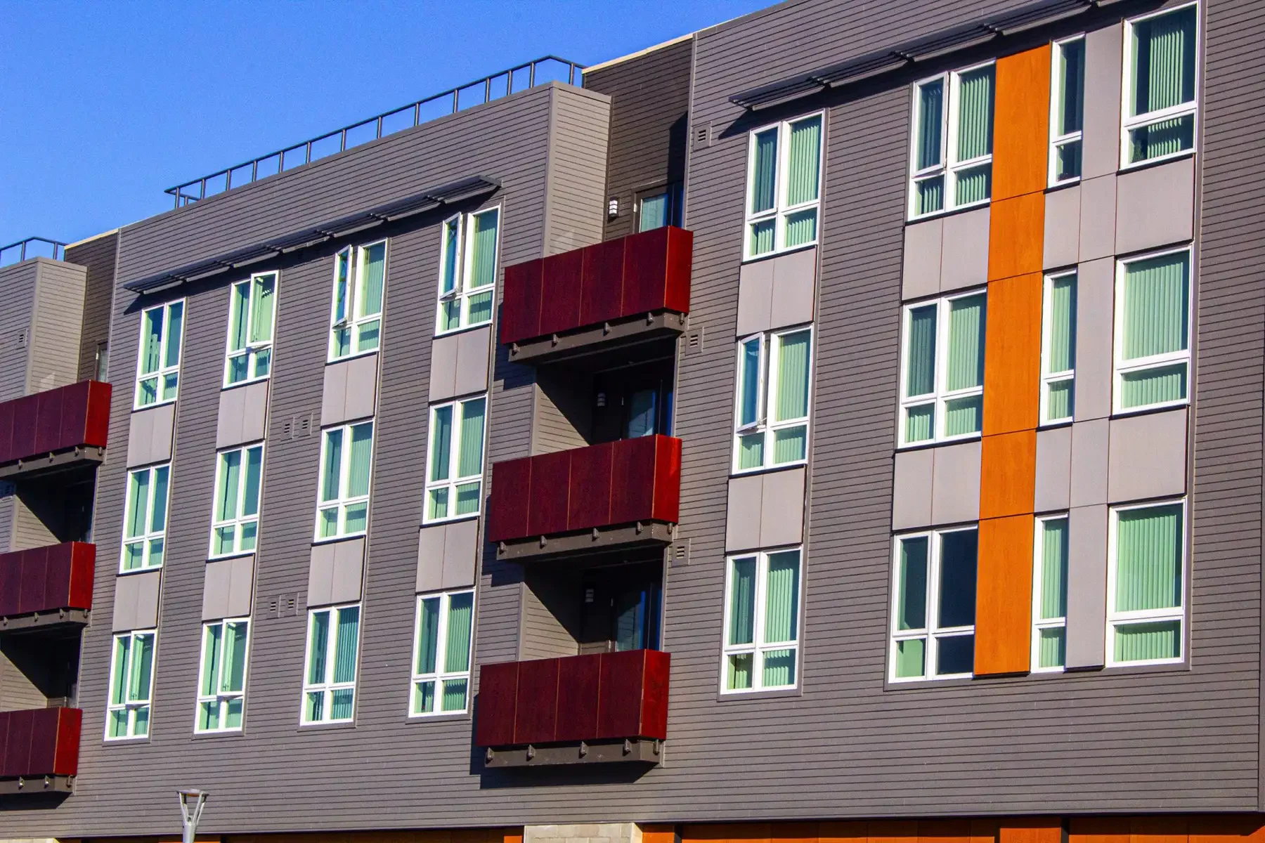 detail of metro crossing windows and balconies