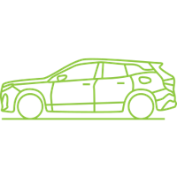 Dibujo de un coche en línea de color verde