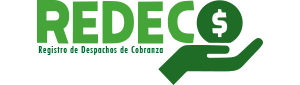 Logo de REDECO, organización de legisladores de Mexico, con texto verde y símbolo de mano con moneda