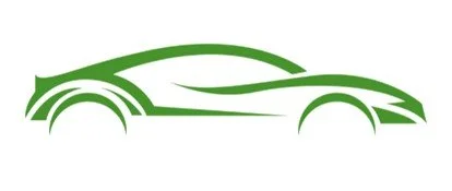 Dibujo de un automóvil en línea simple y estilizado en color verde.