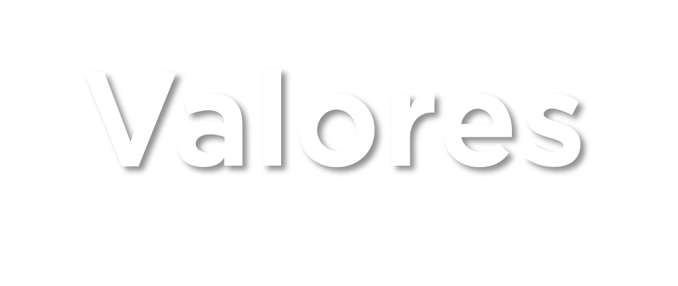 Texto que dice 'Valores' en letras grandes y blancas sobre un fondo negro.