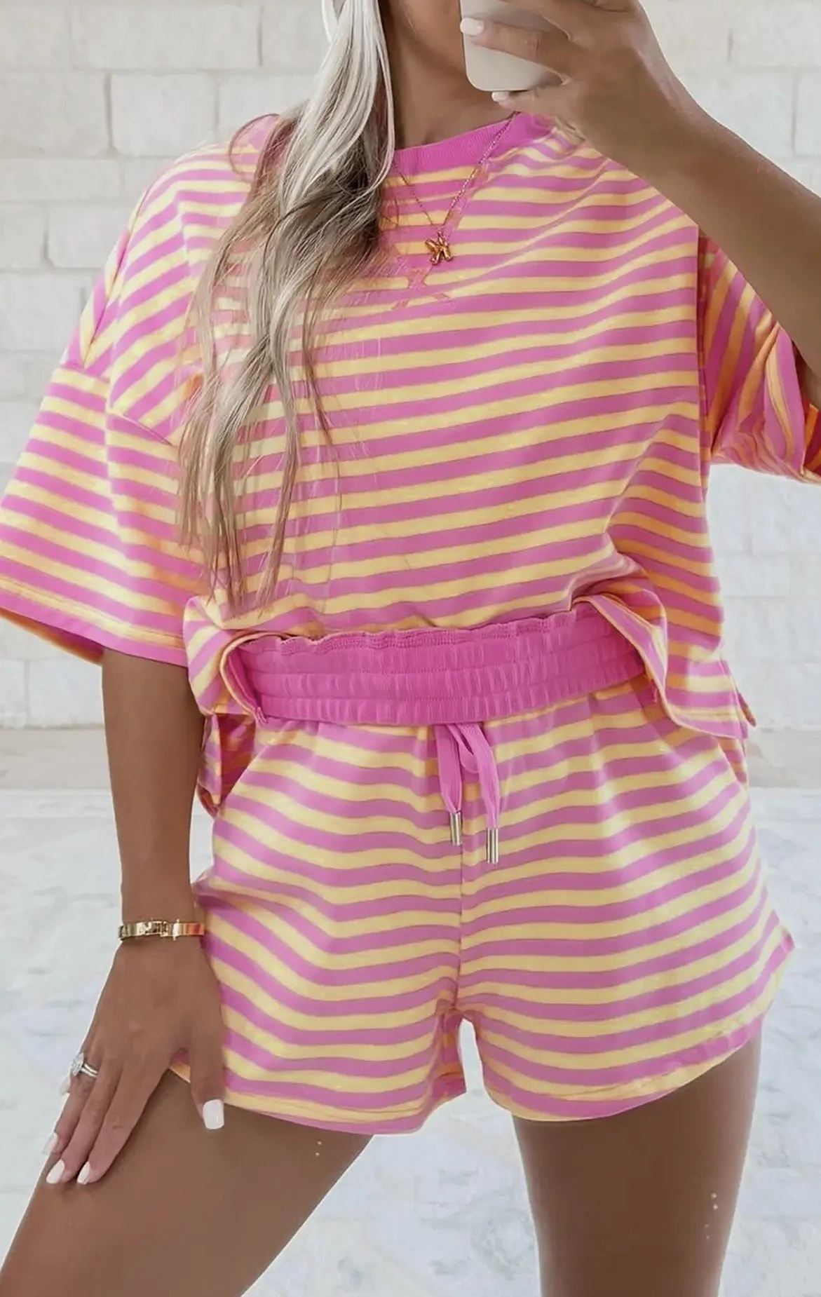 Pink Lemonade Shorts Set