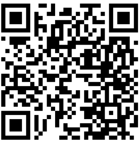 A QR code in black and white.