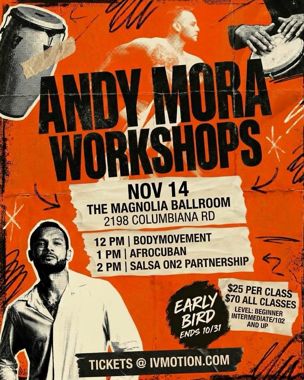 BIRMINGHAM! 3 🔥 salsa workshops coming Nov 14th with Andy Mora! 🕺🏾💃🏻
Early bird tickets are $25/class or $70 for all 3 until Oct 31st! 🎟️ Link in bio to lock yours in @ ivmotion.com 🔗&nbsp; 
#DanceWorkshop #AndyMora #SalsaOn2 #BirminghamAL #fy