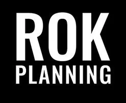 Logo with the text 'ROK PLANNING' in white on a black background.