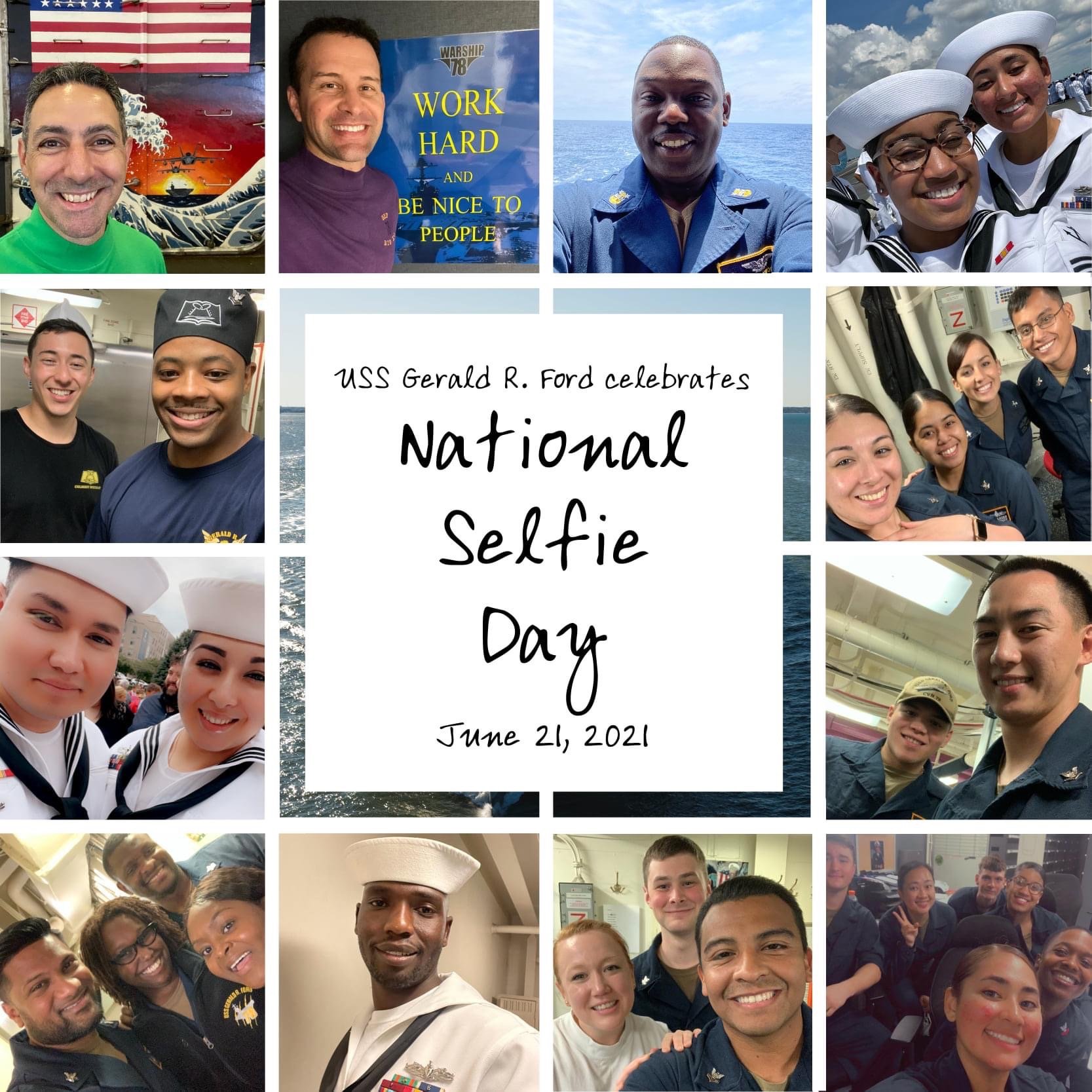 This National Selfie Day graphic highlights crew participation through a clean, white-space-driven layout. The goal was simple: create something fun, inclusive, and visually balanced.