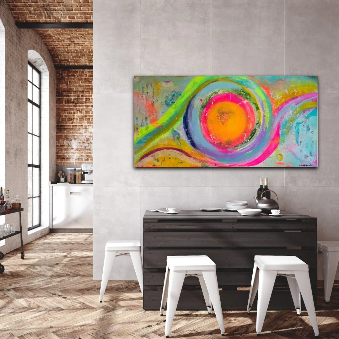 Circle Neon / 70 x 140 cm Leinwand / Raumansicht
