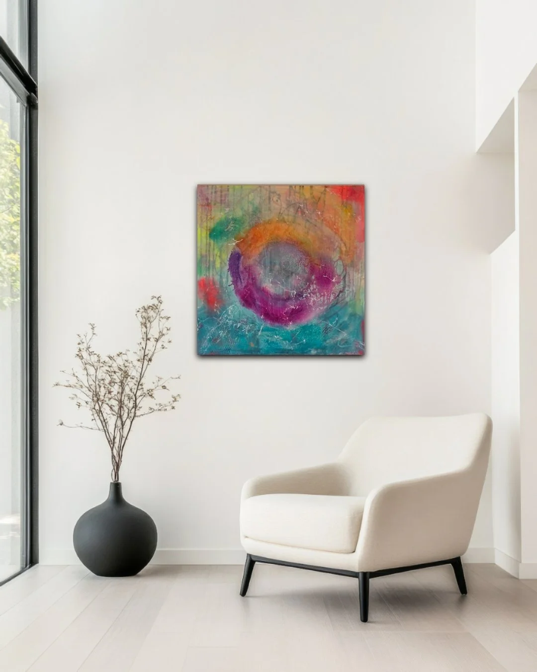 Circle Under Water / 80 x 80 cm Leinwand / Raumansicht