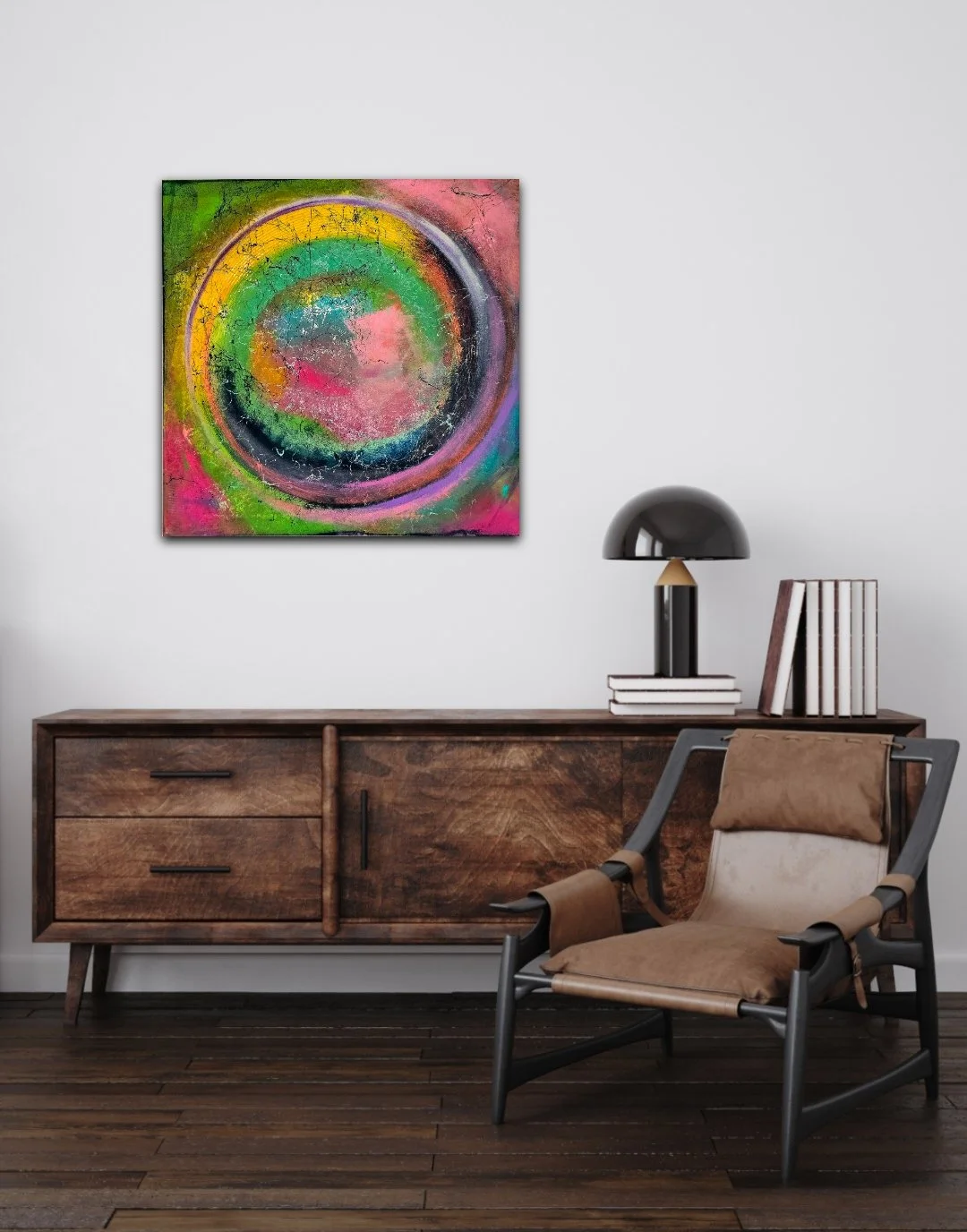 Circle Small Part II / 70 x 70 cm Leinwand / Raumansicht